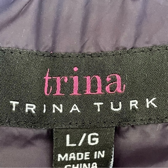 TRINA TURK PUFFER DOWN JACKET Eggplant Size Large - Picture 12 of 12
